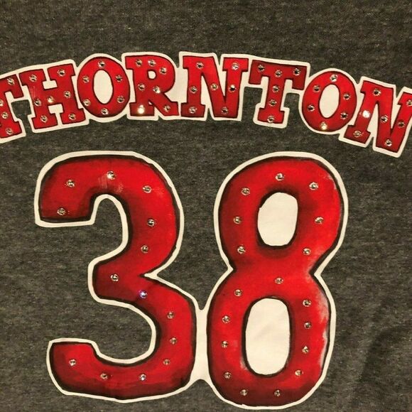 Boston Red Sox 2013 World Series Thornton #38 Tiny Turnip Bling Sweatshirt M - Picture 5 of 5